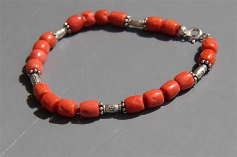 Bracelet Homme En Corail V Ritable De Corse Et Argent Massif Bhc