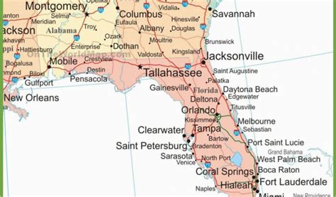 Map Of Florida And Alabama Border Maps Of Florida