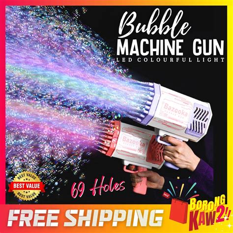 69 Holes Bubble Machine Gun Bubble Gun Led Lighting Electric Bubble Gun