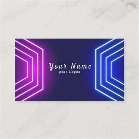 Neon Business Card Neon Business Cards Business Card