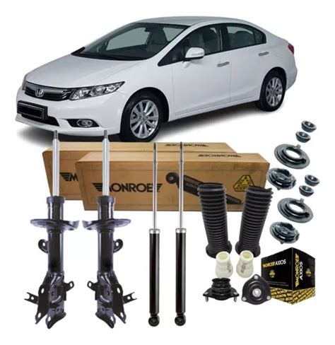 4 Amortecedores Honda Civic 1 8 2012 2013 2014 2015 C Kits