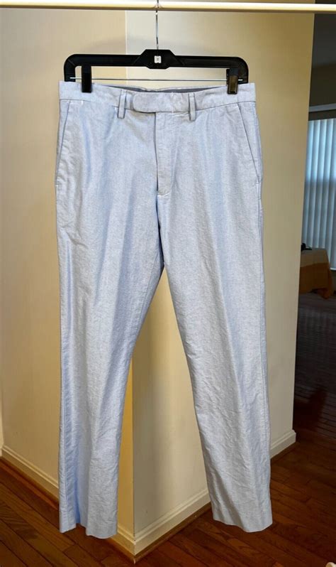 J Crew Bowery Classic 100 Cotton Slacks Pants Mens Size 30 Light Blue