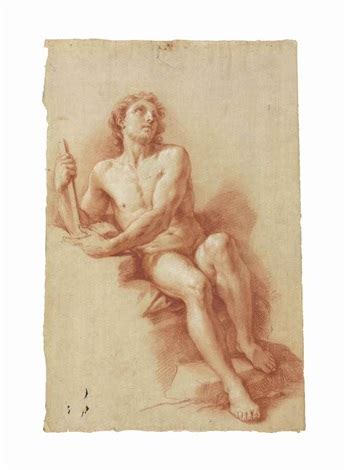 A Male Nude Recto A Seated Female Nude Verso By Pompeo Girolamo Batoni