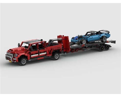 Lego Moc Dodge Ram Dually Pickup Truck Drw With Trailer And Bowman