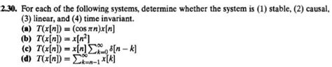 Solved 30 For Each Of The Following Systems Determine Chegg