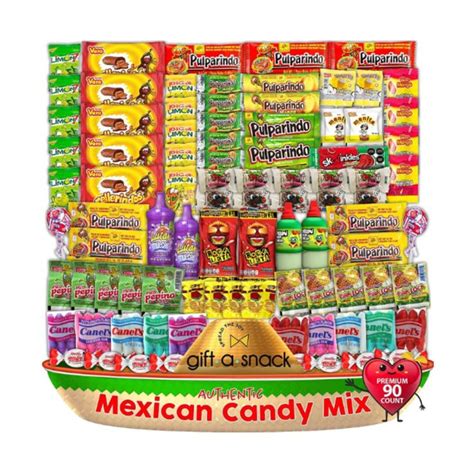 Mexican Candy Mix Is Displayed In Front Of A Large Display Case With