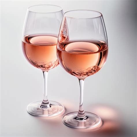 Premium Photo Glasses Of Pink Rose Wine In The Light Background Illustrator Ai Generative