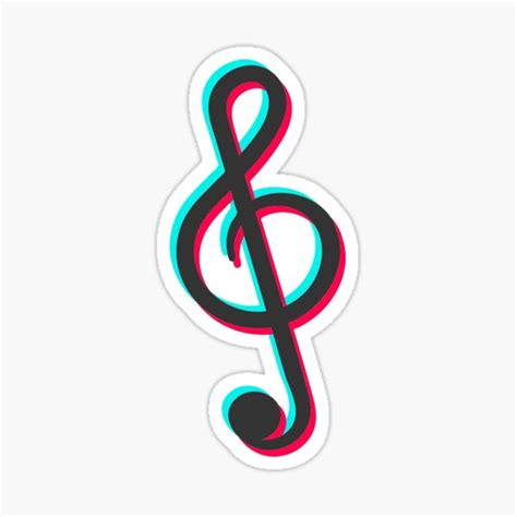 Tiktok Music Sign Black Sticker By Thingydilly Redbubble