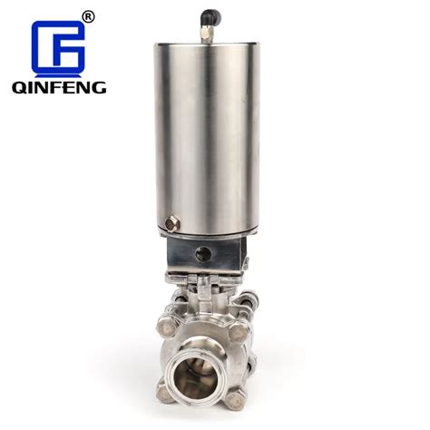 Stainless Steel Vertical Pneumatic Tri Clamp Ball Valve Sanitary