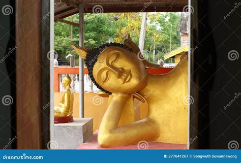 Statue Of Sleeping Buddha At Vihara Dharma Giri Buddhist Temple In The