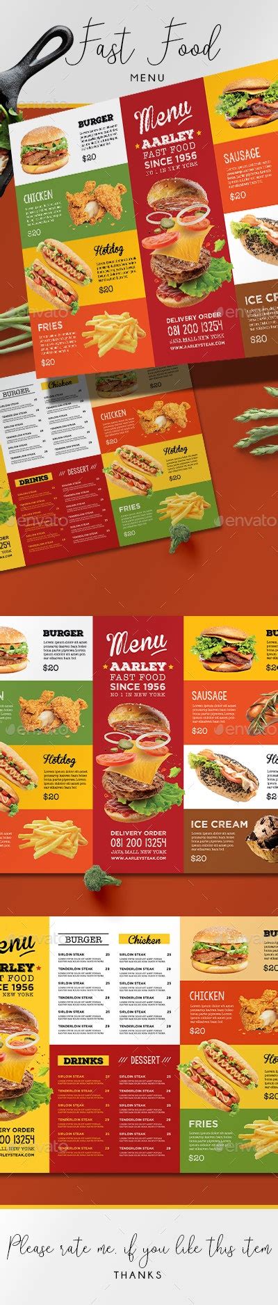 Fast Food Menu Board Print Templates Graphicriver