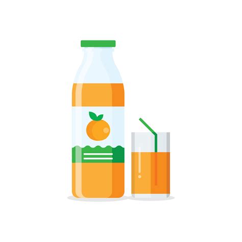 Orange Juice Icon In Flat Style Fruit Beverage Vector Illustration On Isolated Background