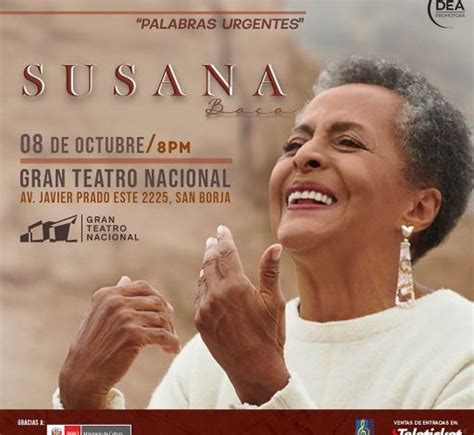 Susana Baca Vuelve Al Gran Teatro Nacional En El Concierto Palabras