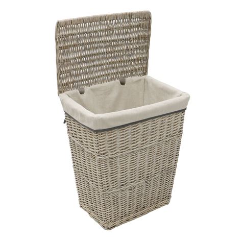 Arianna Rectangular Willow Laundry Basket JVL Homeware Solutions