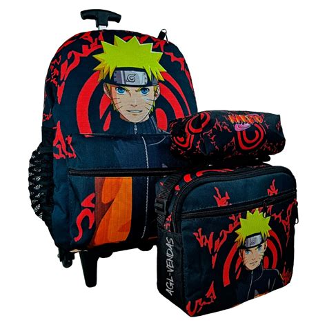 Kit Mochila Escolar Infantil De Rodinhas Do Naruto Shippuden Ii