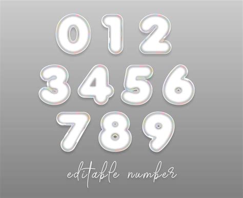 Premium Vector White Editable Number Text Effects From 0 To 9