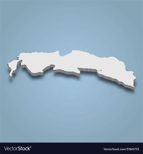 3d isometric map seram is an island Royalty Free Vector