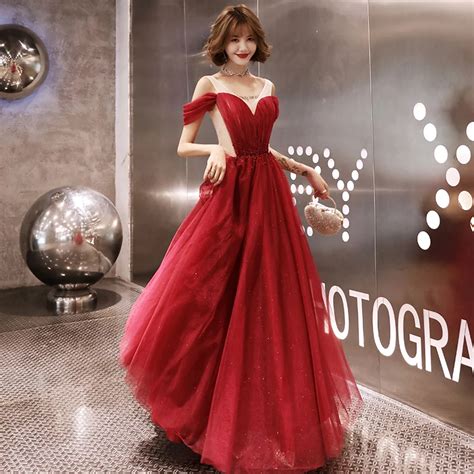 Burgundy Tulle Puffy Arabic Prom Graduation Dress Red Puffy Prom ...