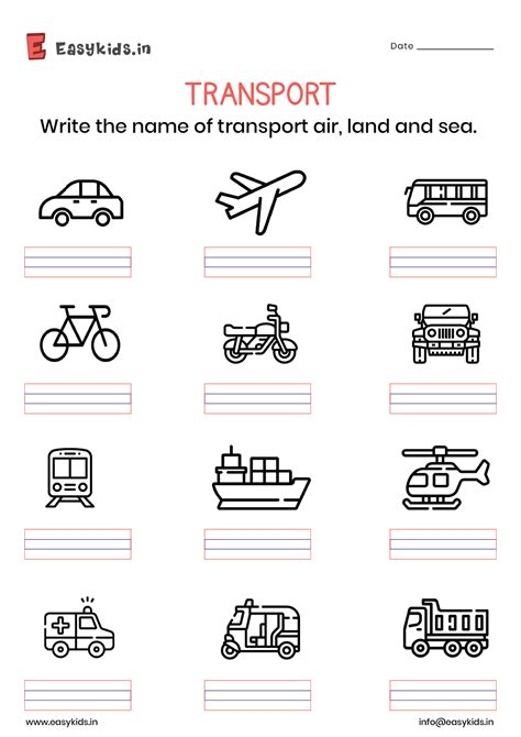 Modes of Transportation Worksheet | Cut and Glue — Primary - Worksheets Library