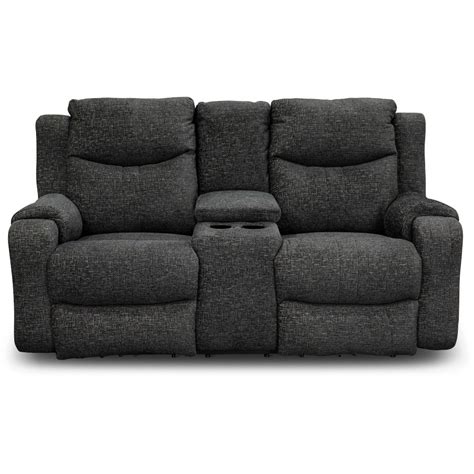 Marvel Casual Charcoal Gray Power Reclining Console Loveseat Rc