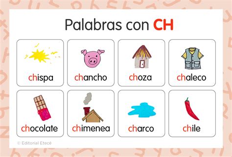 100 Palabras con CH con imágenes Lenguaje