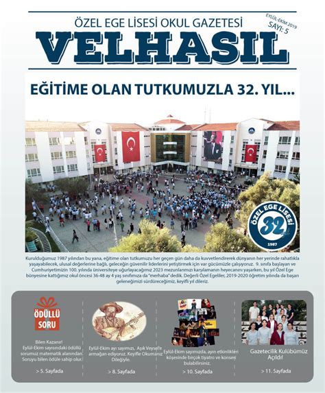 Okul Gazetesi Velhasıl Özel Ege Lisesi