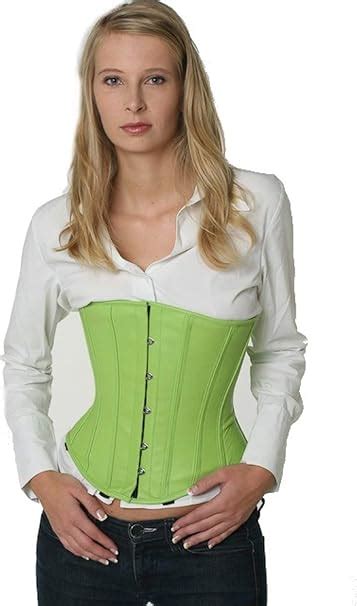 Fapedo Corset En Cuir V Ritable Seins Nus Vert Amazon Fr Mode