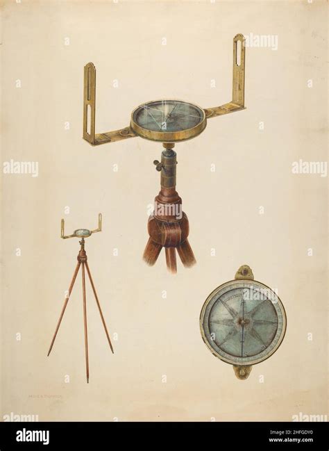 Surveyor S Compass C 1937 Stock Photo Alamy