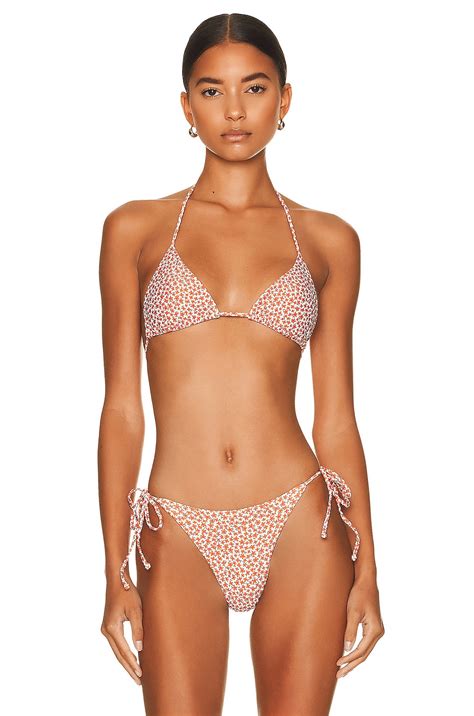 Matteau String Triangle Bikini Top In Starflower Fwrd