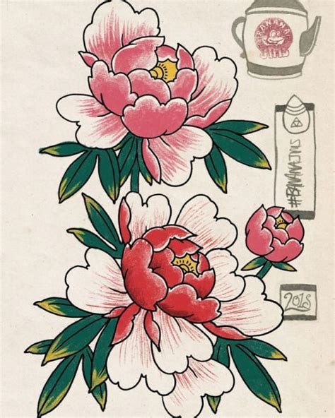 peony flower tattoo design - Seema Pauley