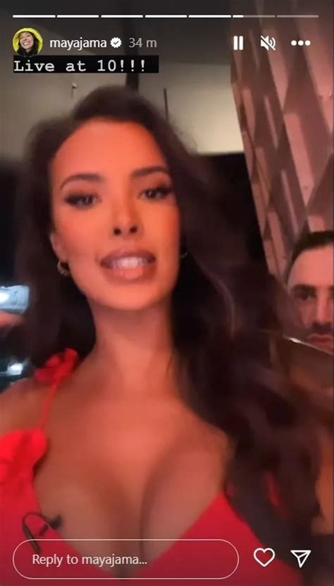 Love Islands Maya Jama Wows Viewers As She Dons Low Cut Red Dress On