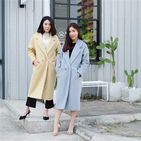 เสื้อโค้ทยาว รุ่น Long Wool Coat Shopee Thailand