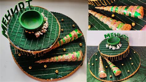 Beautiful Mehndi Thali Decoration At Home Diy Mehndi Ceremony Platter