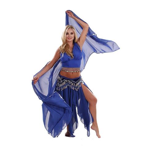 Belly Dance Skirt Top Veil And Hip Scarf Costume Set Elegance 74