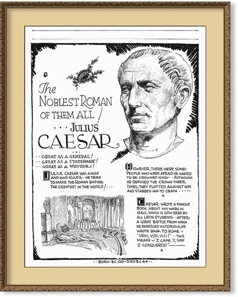 Julius Caesar The Noblest Roman Of Them All General Statesman Consul Author Poster Print