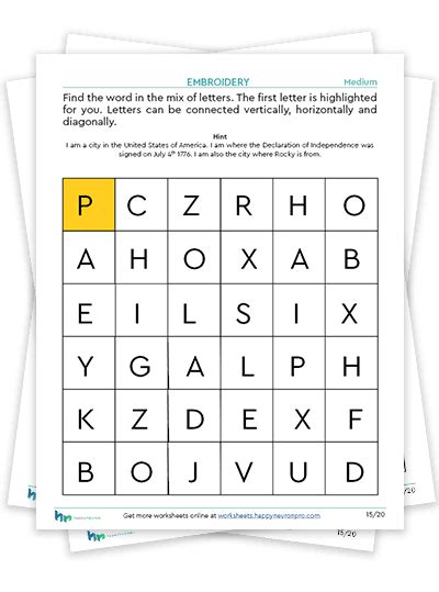 Free Cognitive Worksheets Great For Adults And Kids Pdf Worksheets