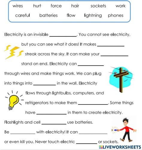 Importance Of Electricity Worksheet Live Worksheets Worksheets Library