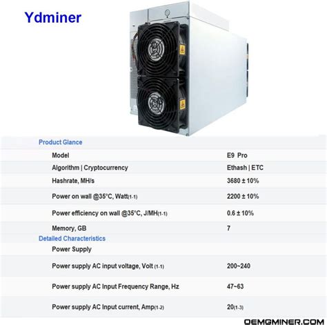 Ant Miner E9 Pro 3 68gh Ethereum Miner