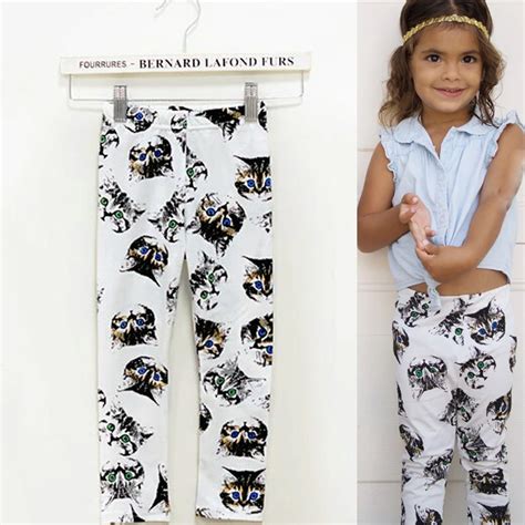 Kids Girls Leggings 2015 Girls Cat Skinny Leggings Girls Elastic