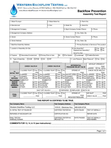 Fillable Online What Is Backflow Testingcity Backflow Testingwhat Is A Backflow Preventer And