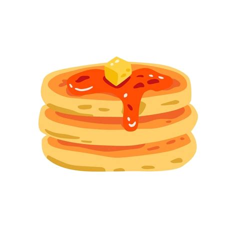 Premium Vector Tasty Pancake With Syrup Cartoon Vector Illustration