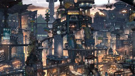 Steampunk City Wallpaper X