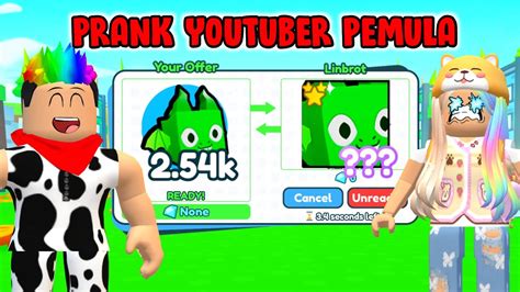 AKU PRANK YOUTUBER INI KASIH HUGE PET PALSU DI PET SIMULATOR X Roblox