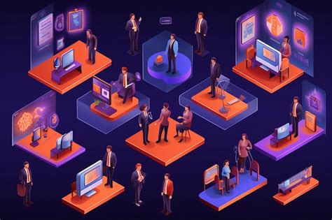 premium vector set  interactive business interaction