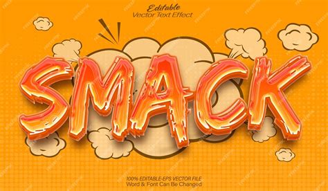 Premium Vector Smack Vector Text Effect Editable Alphabet Orange