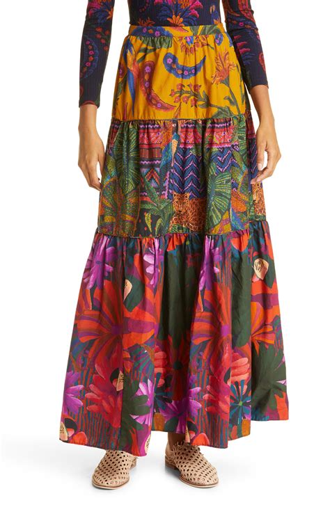 Farm Rio Flower Tiered Maxi Dress