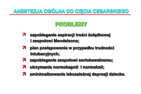 PPT ZNIECZULENIE DO CIĘCIA CESARSKIEGO PowerPoint Presentation free