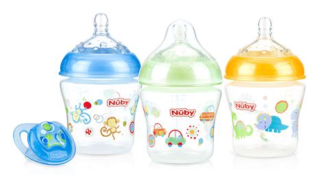 N By Pk Natural Touch Oz Printed Baby Bottles With Comfort