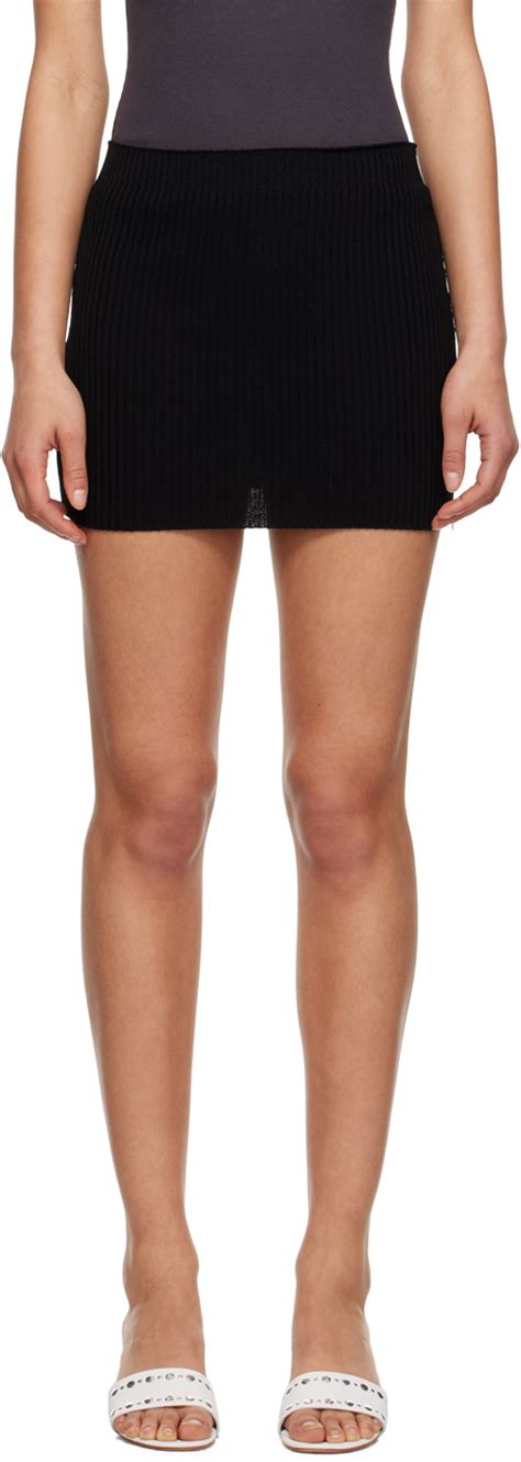 Black Rib Miniskirt By Paloma Wool On Sale