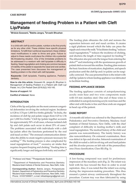 Cleft Lip And Cleft Palate Evolve Case Study - Study Poster